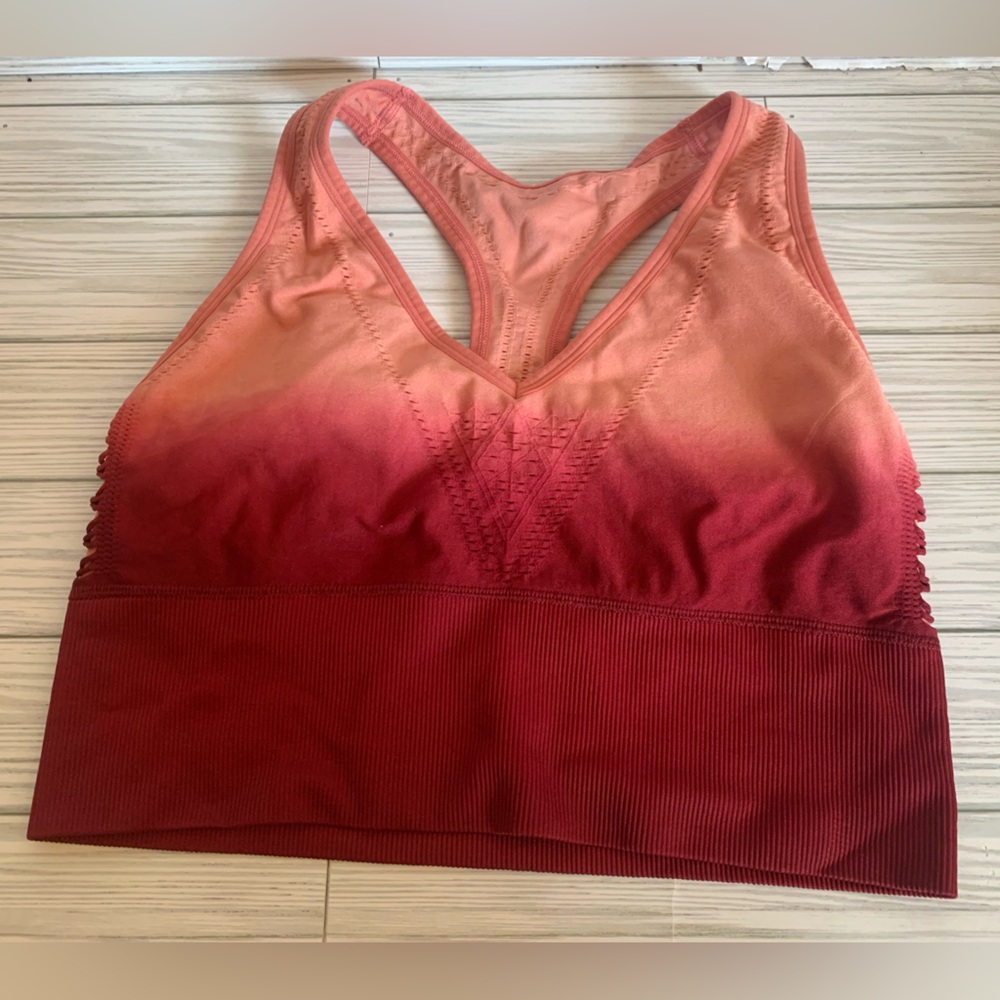 Pink sport Victoria secret Racerback Ombre Sports Bra  coral to burgundy